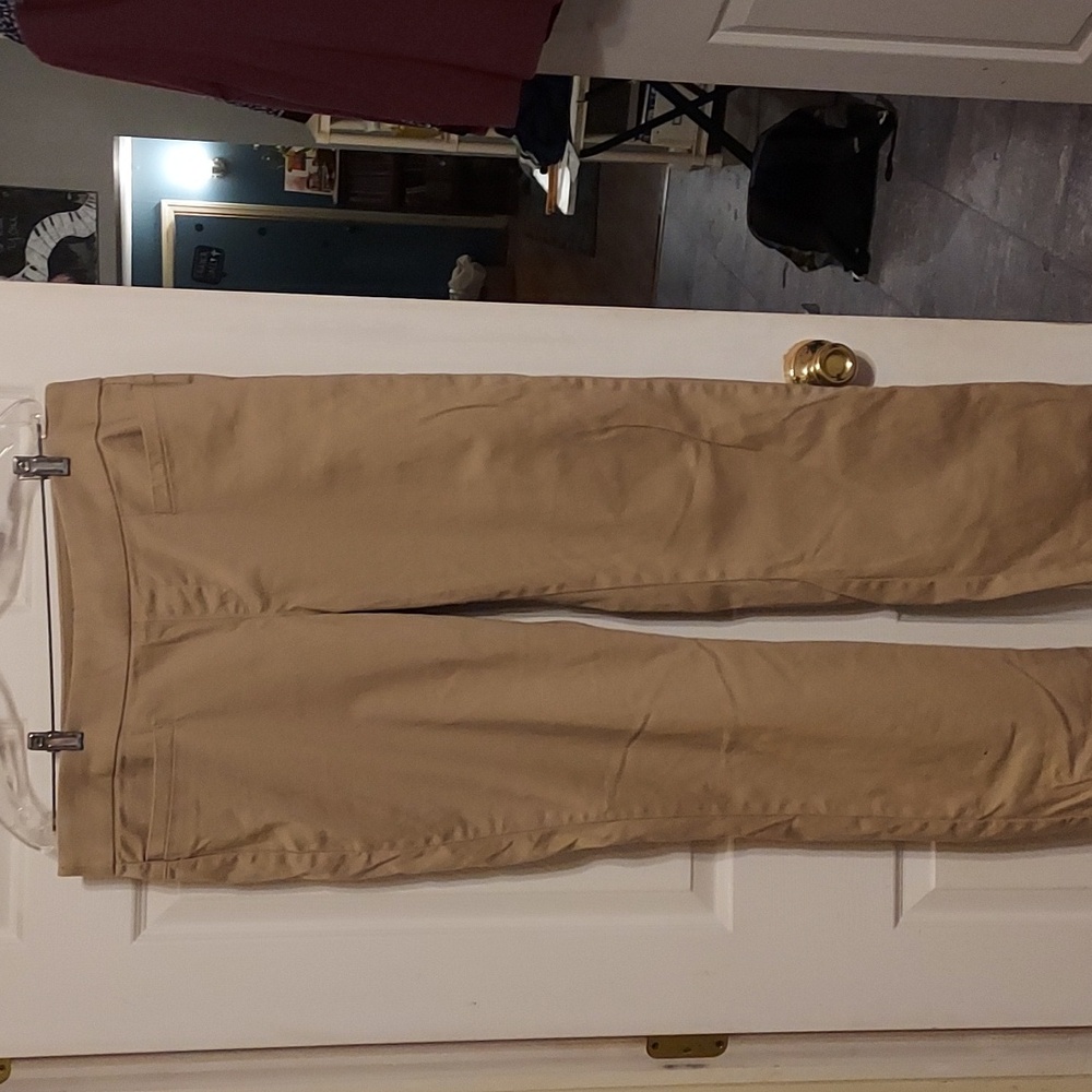 Casual pull-on pants in tan.